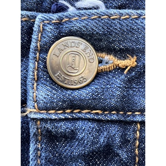 VTG 90s Lands End Womens 16 Blanket Lined Flannel Relaxed Baggy Jeans USA 32x28 - Picture 10 of 15